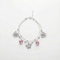 Pulsera Mariposas de Plata y Cristales