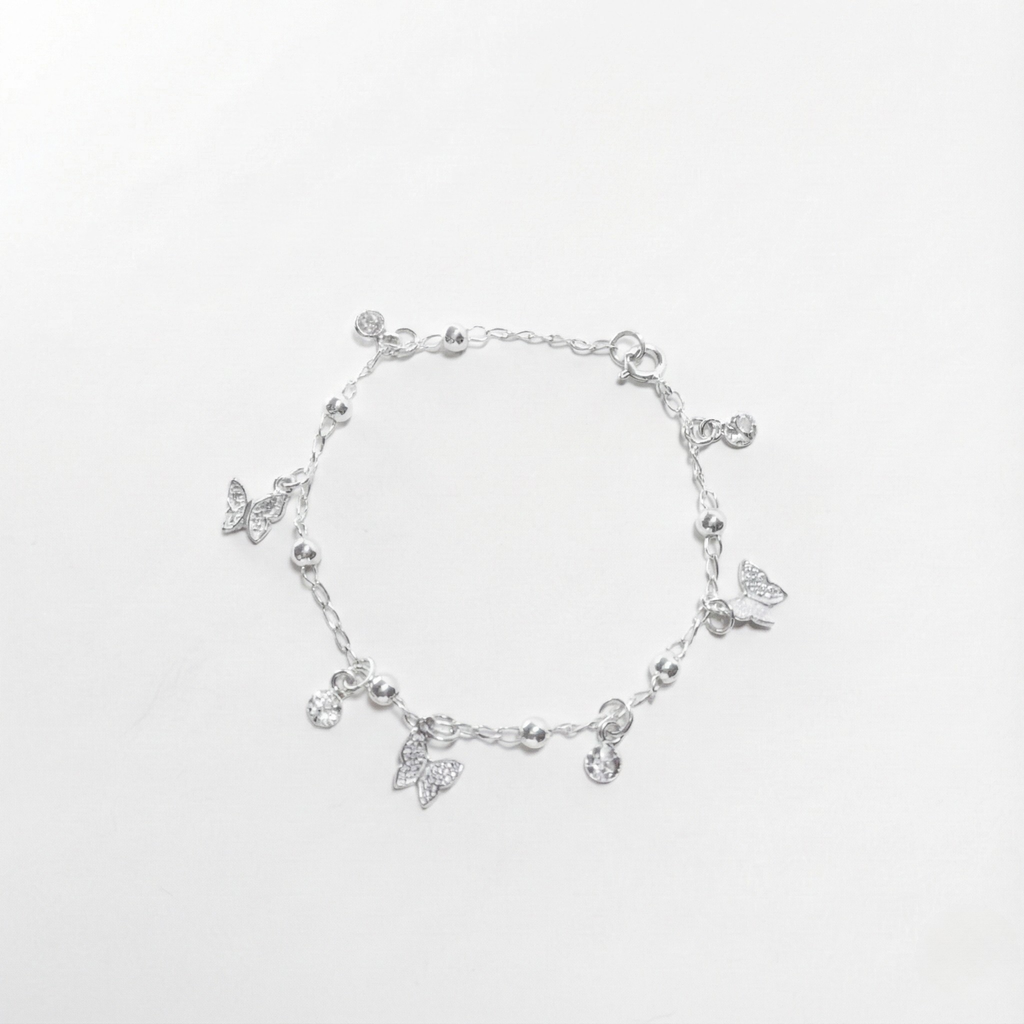Pulsera Destellos de Mariposa en Cadena Satélite