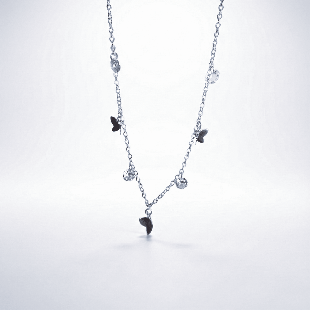 Collar mariposas y cristales