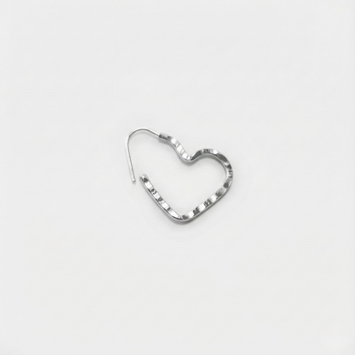 Arracadas Corazón Rústico en Plata