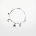 Pulsera Carmín Real con Mariposas y Piedras Rojas
