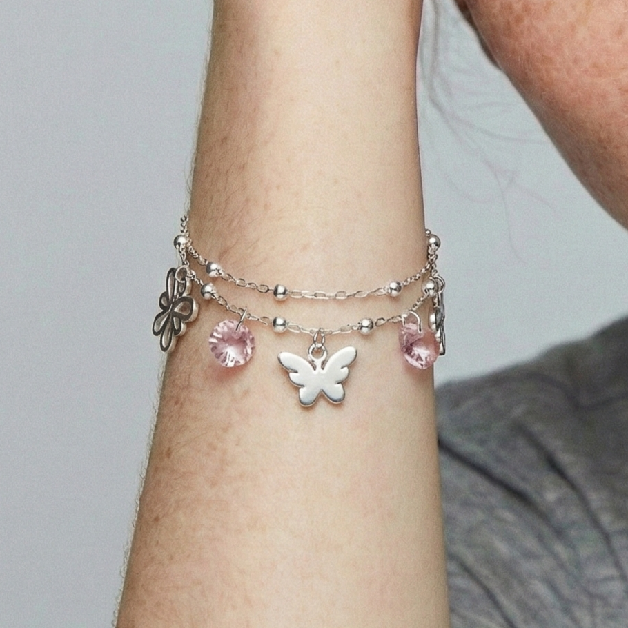Pulsera Mariposas en Rosa (Diseño Limitado)